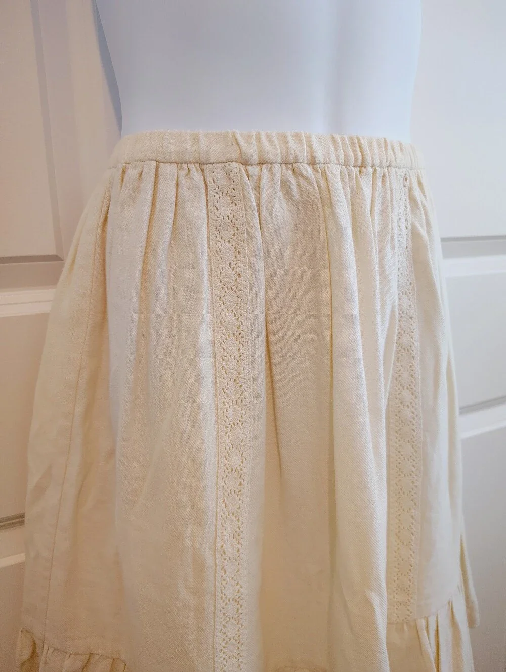 Bonpoint Cream Skirt Wool/Cotton Blend (French Brand)